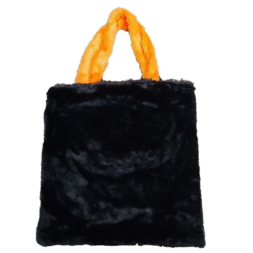 Lot of 4 Faux Fur Silly Face Party Bag Tote Purse Multipurpose Multicolor NWT